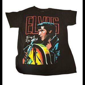 Black Elvis Presley Graphic Tee Size Small‎ King Of Rock N Roll